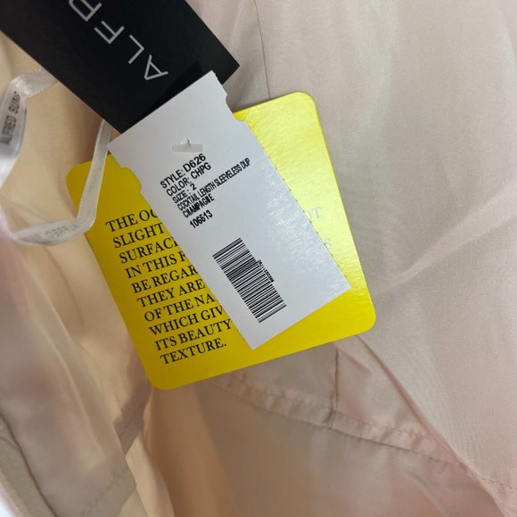 NWT Alfred Sung Dupioni Sleeveless Short Cocktail Dress with Bow Size 2 D626 - Picture 13 of 15